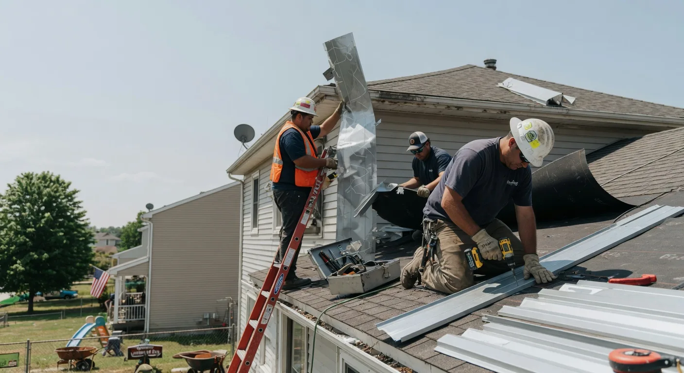 Storm Damage Metal Roof Repair in Kirkville, IA